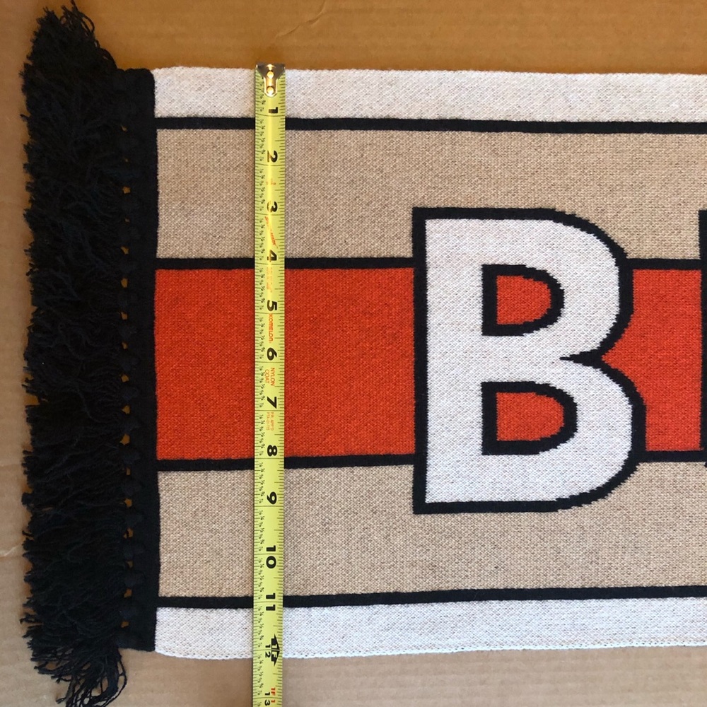 Burberry - B Series Logo Cashmere Scarf in Camel - Picture 5 of 10
